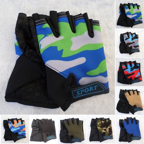 ITODA Gants Vélo Enfants Demi-Doigt Respirants Antidérapants - Idéal Cyclisme VTT BMX Pour 3-8 Ans