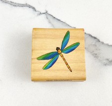Comotion Dragonfly Insect Bug Wood Rubber Stamp