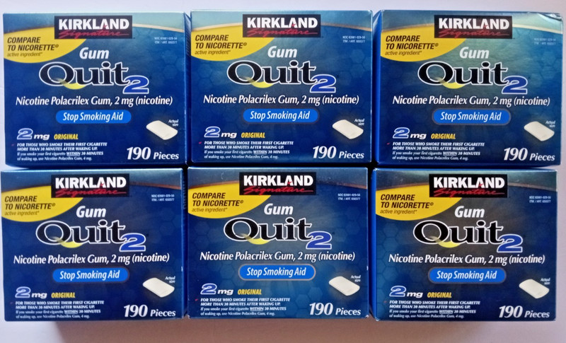Qty. 4 EXP 8/23  & Qty. 2 EXP  4/23 Kirkland Sign.  Quit Smoking 2mg Total 6