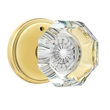 Privacy Crystal Glass Door Knobs Interior with Lock, Modern Octagon Door Knob...
