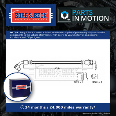 Brake Hose fits HONDA JAZZ Mk2 1.4 Rear Outer, Left 06 to 08 Hydraulic B&B New