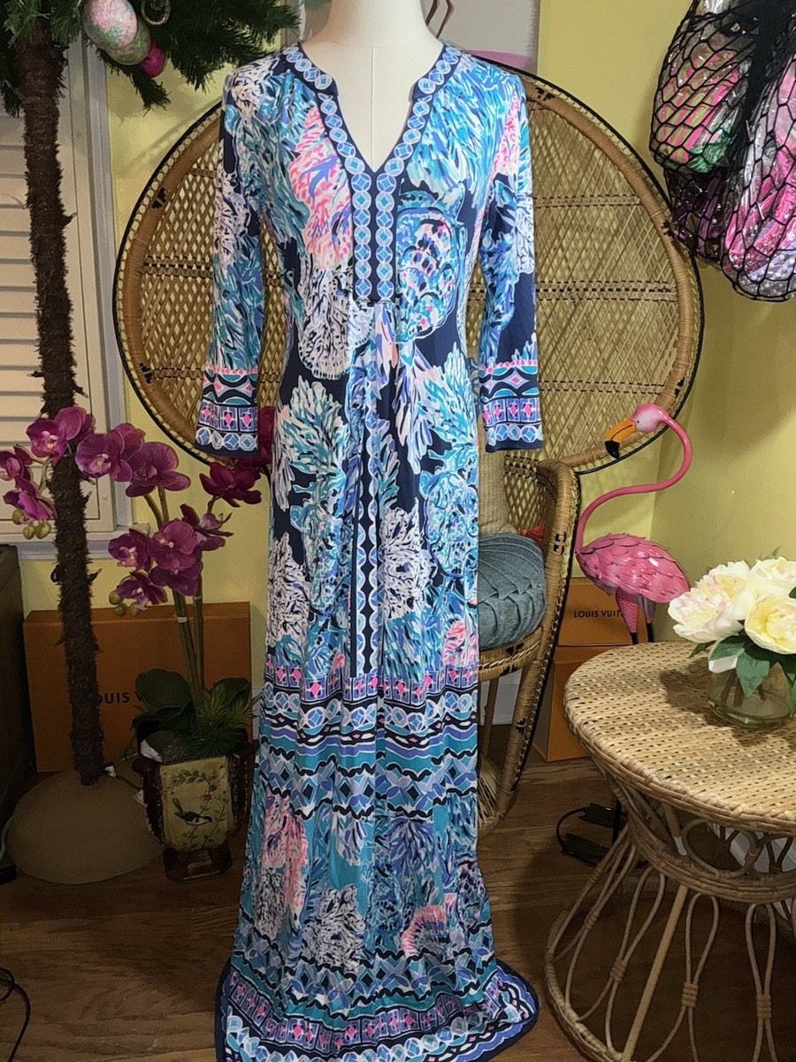 lilly pulitzer fayette maxi dress Blue Lilly Pulitzer Faye Maxi Dress Women's Lilly Pulitzer Faye V-Neck  Ruffle Dress 6pm