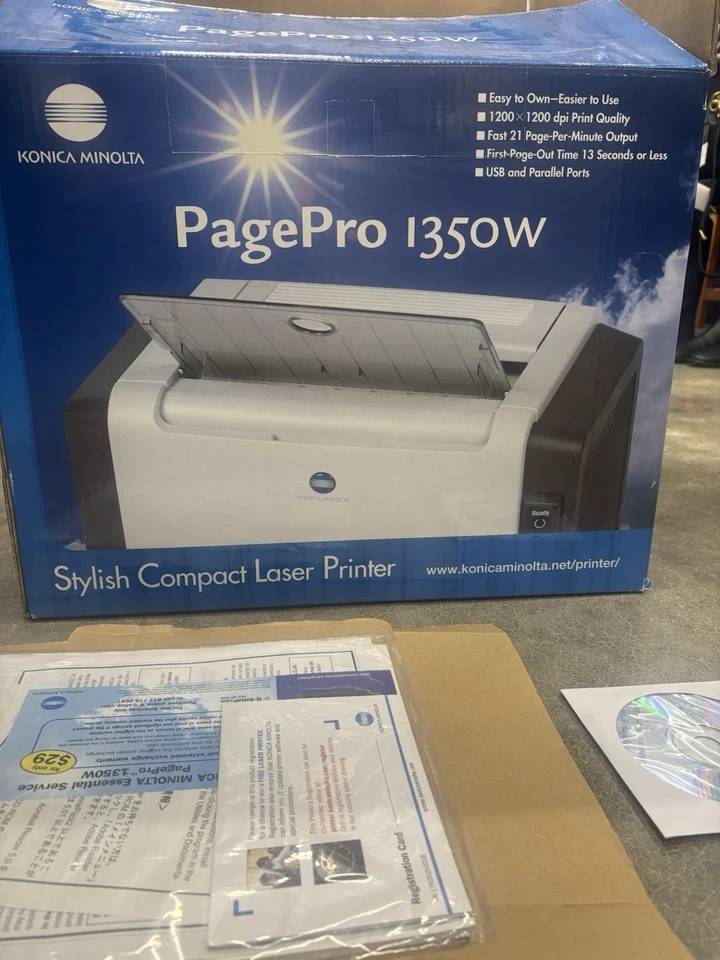 KONICA MINOLTA PAGEPRO 1350W Stylish Compact Laser Printer NEW RARE FIND - Image 2 of 4