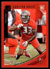 2018 Donruss Press Proof Red Carlton Davis Rookie Tampa Bay Buccaneers #377