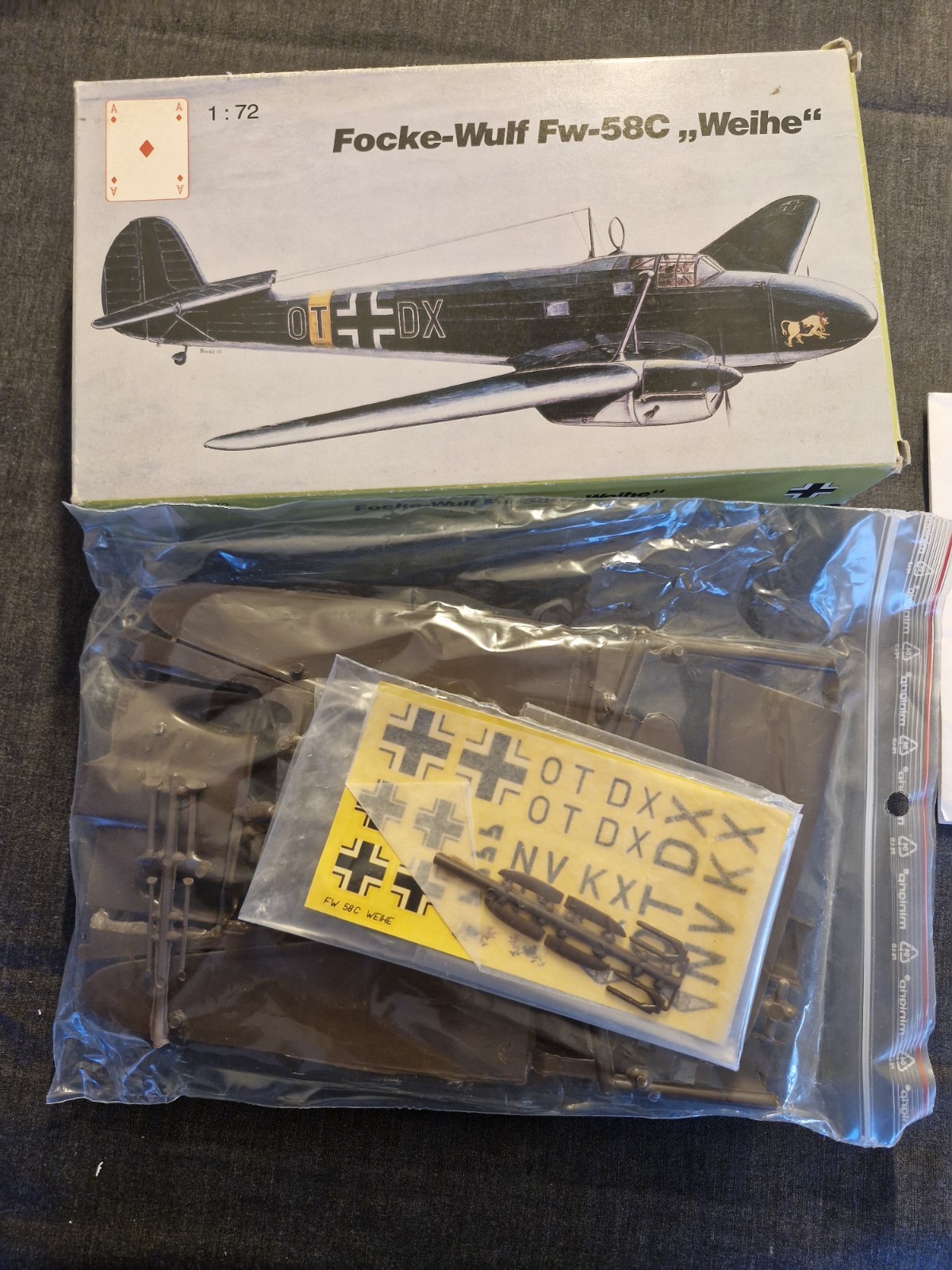 Fw-58C Focke-Wulf Weihe 1/72 Karo-As maquette avion militaire WW2 plastique vintage original