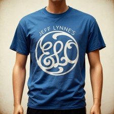 NEW JEFF LYNNE'S ELO ELECTRIC LIGHT ORCHESTRA LOGO Classic Blue Shirt