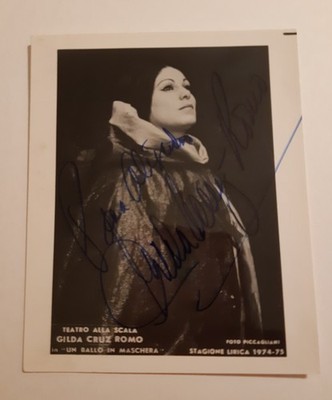 Gilda Cruz Romo Soprano Photo with Autograph Teatro alla Scala 1974