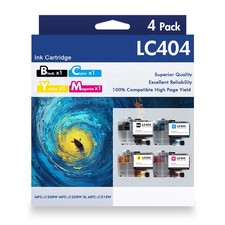 4 Pack LC 404 Ink Cartridges Compatible For Brother LC404 MFC-J1215W MFC-J1205W