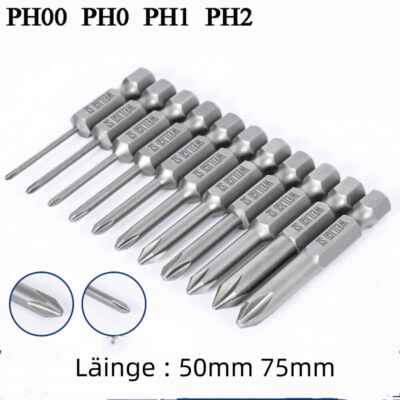Magnet Schraubendreher Bits Set PH Phillips Kreuzschlitz 1/4'' Sechskantschaft