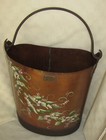 VTG BARBERET CONSTRUCTEUR BEAUNE COPPER POT - HAND PAINTED FLORAL, ARTIST SIGNED