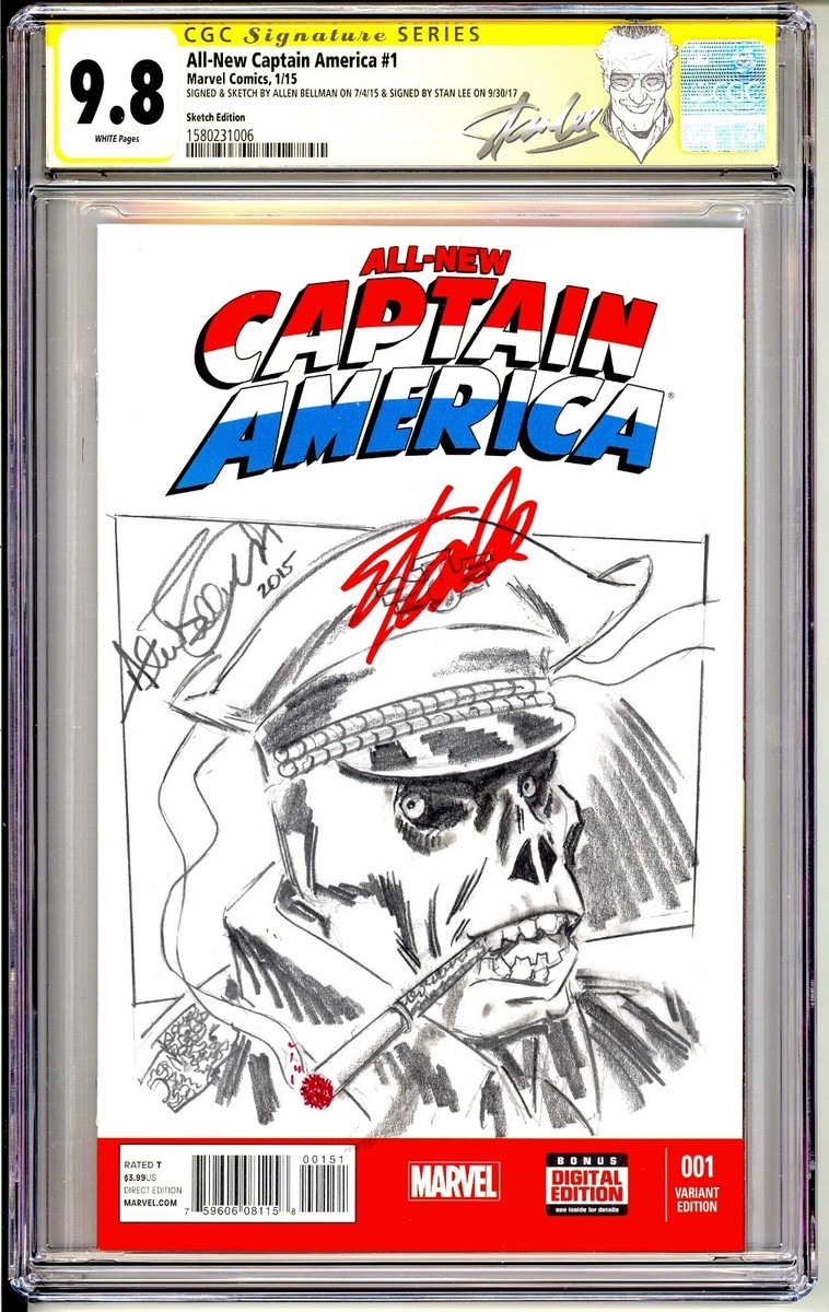 ALL-NEW CAPTAIN AMERICA #1 CGC SS 9.8 STAN LEE SKETCH BY ALLEN