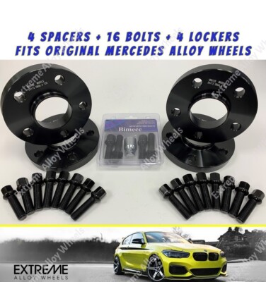 Schwarze Alufelgen Spurverbreiterung 15mm für Mercedes E Klasse W211 W212 W213 Schrauben Schlösser