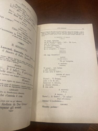 1893 Manon Lescaut Dramma Lirico In Quattro Atti Opera In Four Acts + Broadside! - Picture 8 of 12