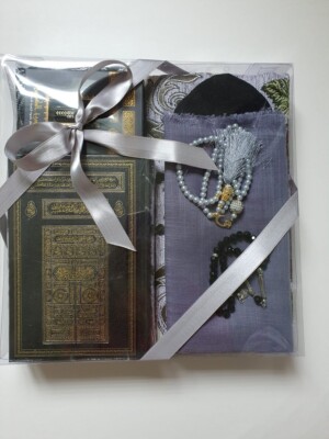 8 Pieces Customized COUPLE Thick Prayer Rug Quran Hijab Essence Dua book Tasbeh 