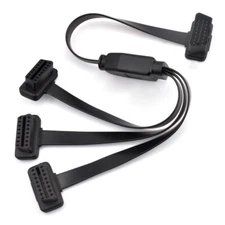 50CM OBDII Splitter Cable 3 Way obd2 all 16 Pins wired Male to 3 Female Y Cable 