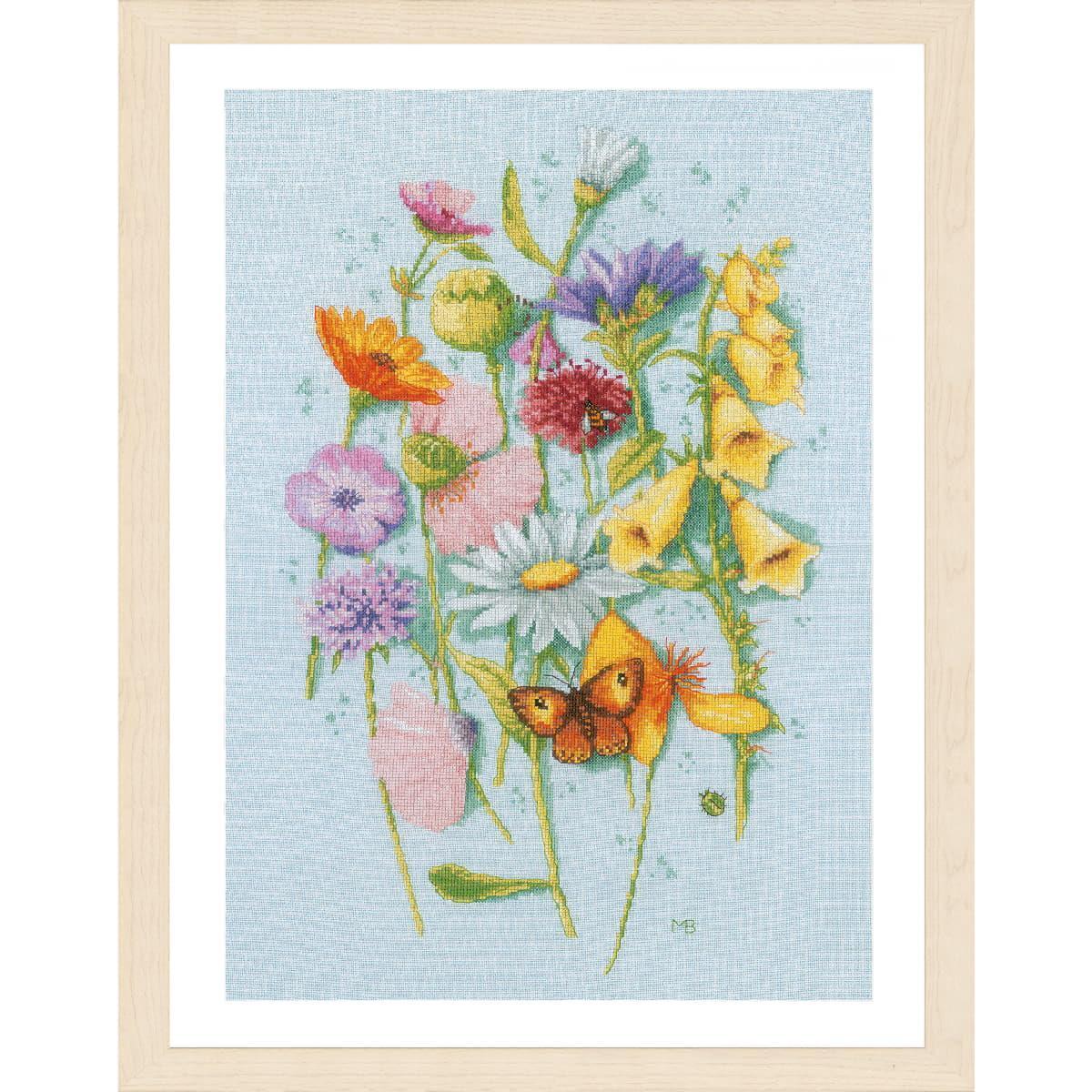 Lanarte counted cross stitch kit ""One flower of each Marjolein Bastin"", 34x52cm,