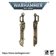 Starforged Warhammer 40K Master Crafted & Chaos Spacemarine Chainsword Keychain