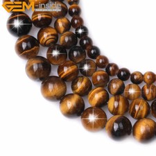 2mm Big Hole Natural Round Yellow Tiger's Eye Loose Beads Jewelry Making 15" Gem