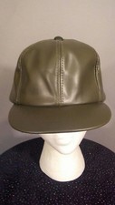 Vintage YA YoungAn Green Faux Leather w/ Ear Flap M / Med Hat Cap Young An