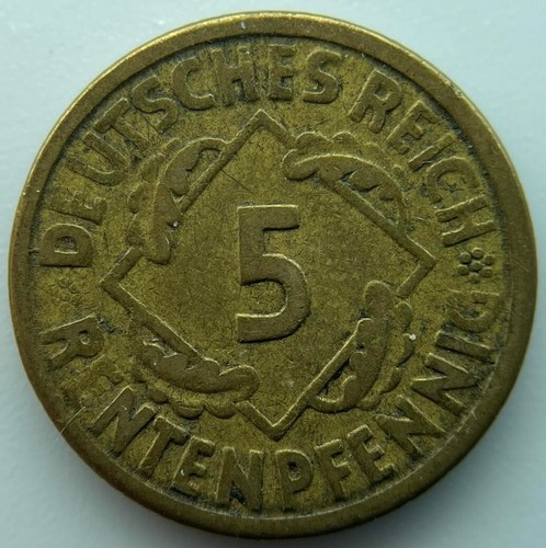 Germany 5 rentenpfennig 1924 A - Picture 2 of 2