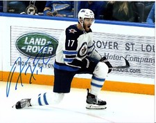 ADAM LOWRY WINNIPEG JETS GOAL CELLY 8X10 SIGNED AUTOGRAPHED PHOTO COA !