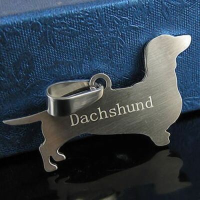 Stainless Steel Dachshund Doxie Teckel Tekkel Weenie Wiener Dog Pendant Necklace