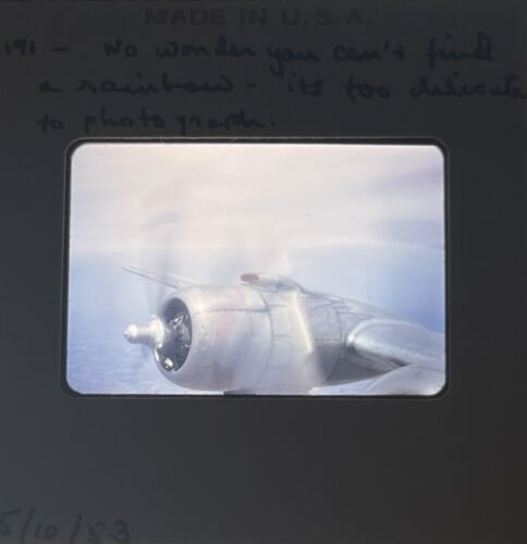 Foto De Colección Diapositiva Avión Motor Ventana Exterior En Vuelo Aviación Arco Iris - Imagen 2 de 2