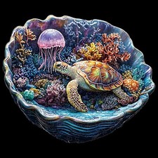 Ozean Holzpuzzle 34x29cm Format Meerestiere Puzzle Geschenk Dekoration