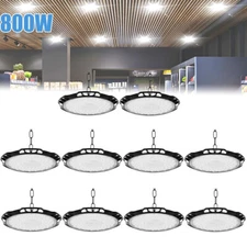 10 Pack 800W UFO LED High Bay Light Factory Warehouse Commercial Light Fixtures
