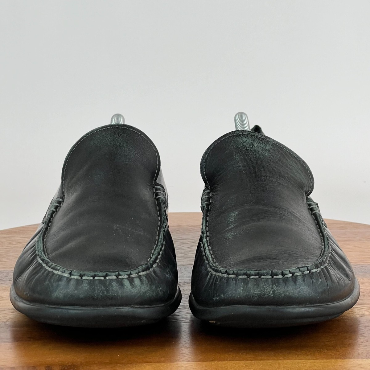 Mens Ecco‎ Black Leather Slip On Driving Loafers Shoes Size 44 US 10-10.5 M GUC Mens Ecco Black Leather Slip On Driving Loafers Shoes Size  main image 2