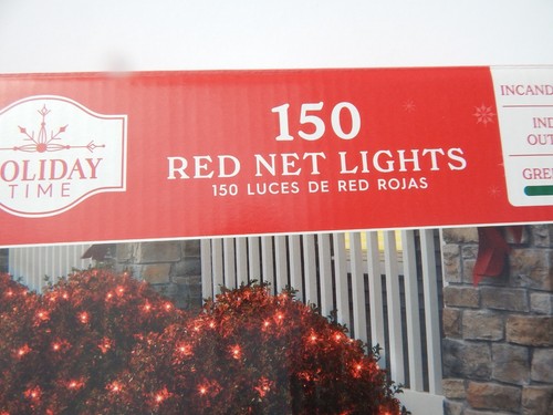 Wal-Mart Holiday Time 150 Red Net Lights 6ftx4ft Green Wire Box Varies - Picture 2 of 12