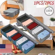 1-2PCS Under Bed Storage Bag Containers Clothes Box Underbed Organizer Non-Woven