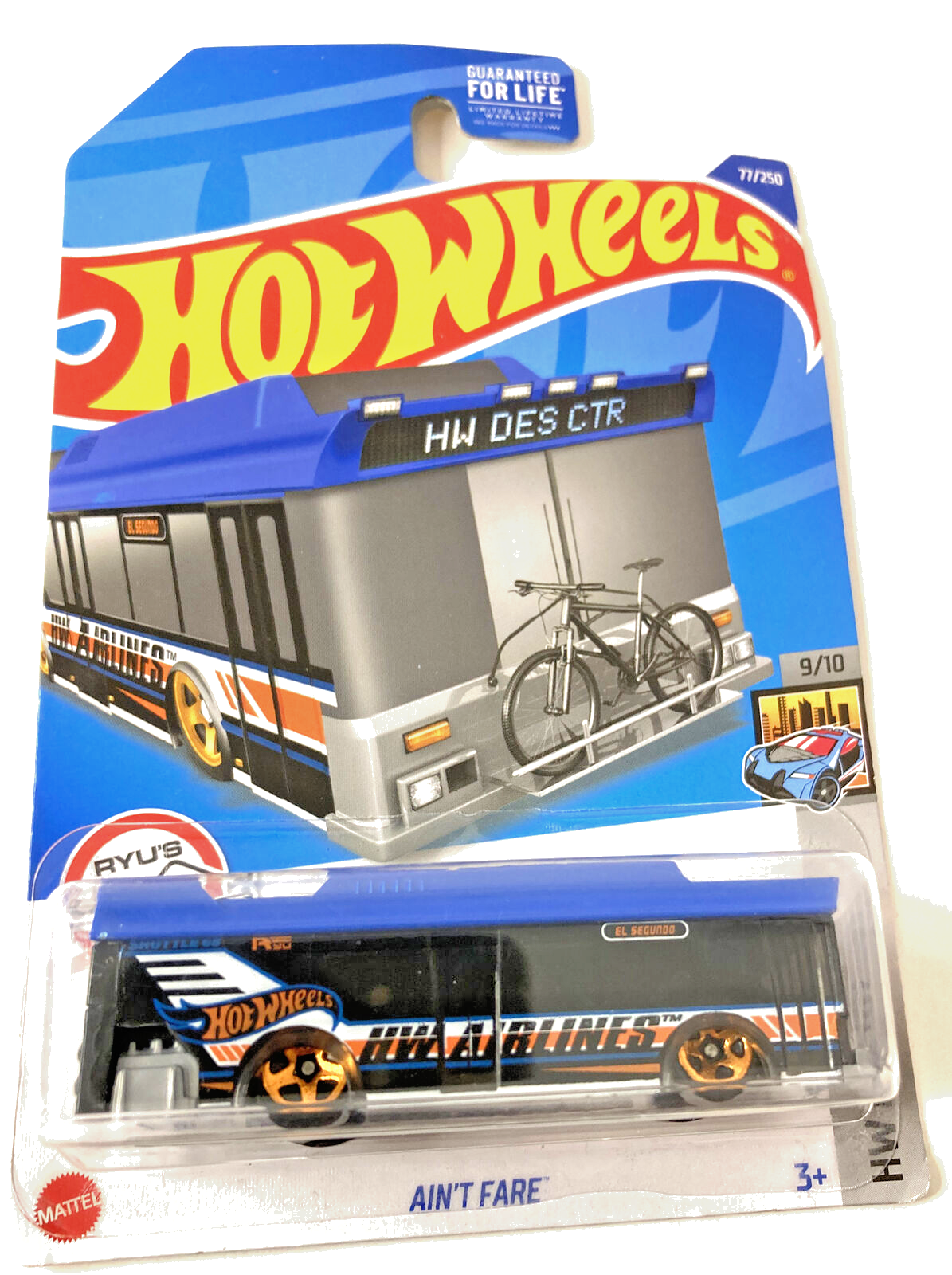 2021 Hotwheels Ain’t Fare Airlines Bus  HW Metro 9/10 77/250 Blue Ryus Rides