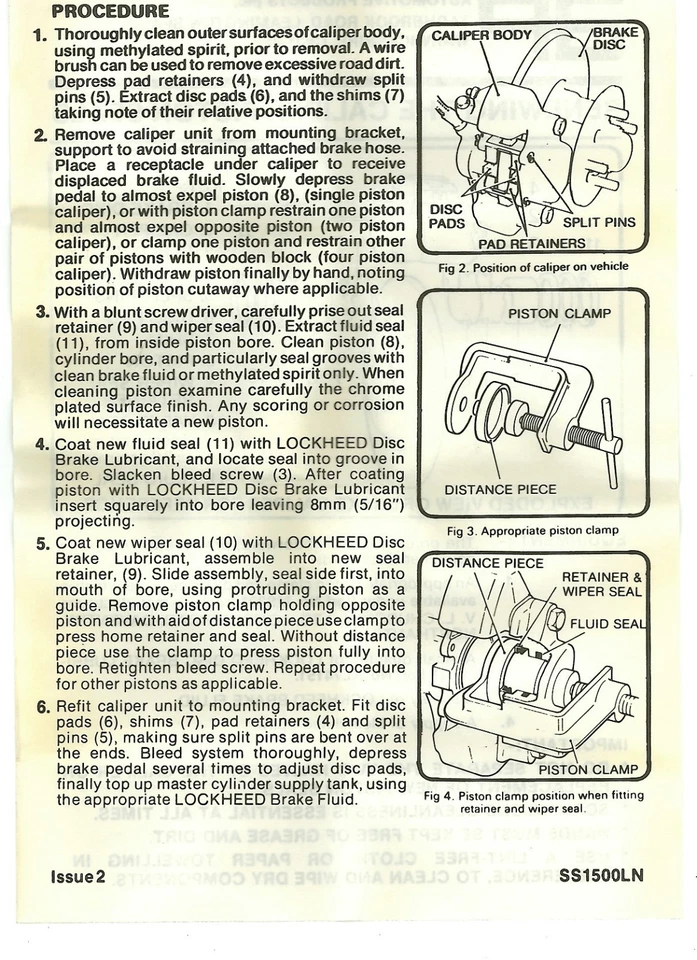 KIT REPARACIÓN PINZA FRENO (SSB2609),Austin,BLMC 1100,1300,SAAB,Standard & Sports Foto 4 de 4