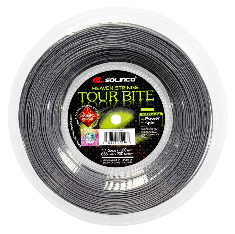 Solinco TOUR BITE DIAMOND ROUGH 17 1.20mm Silver 656ft 200m Tennis String Reel