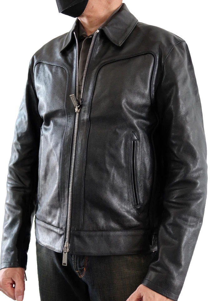 DSQUARED2 BNWT CALF LEATHER JEAN JACKET-BLACK EU48/US38/M (M/M+) - Image 2 of 4