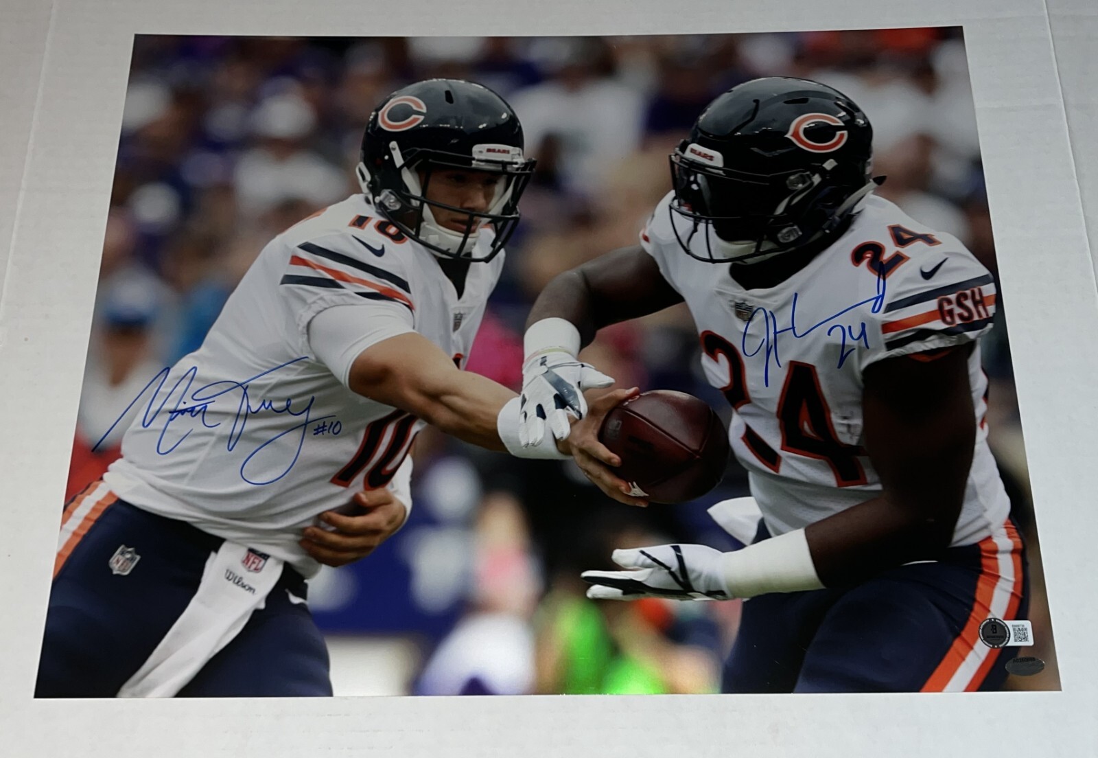 Jordan Howard Autographed Signed Chicago Bears Mitch Trubisky & Bears 16x20 photo Beckett COA 