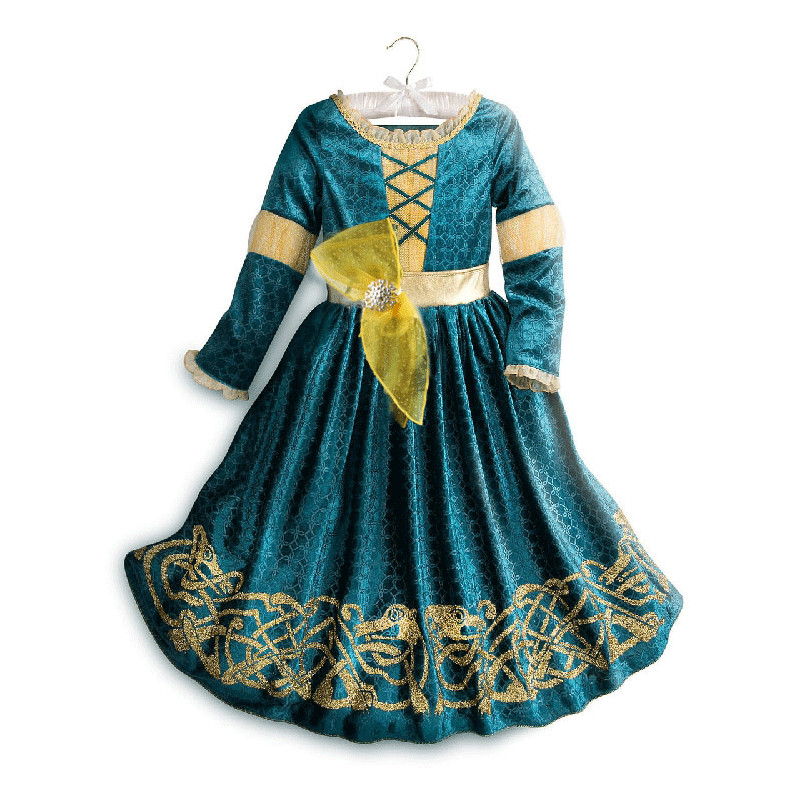 Vestido para niños Brave Mérida manga larga valiente princesa disfraces niñas fiesta disfraz
