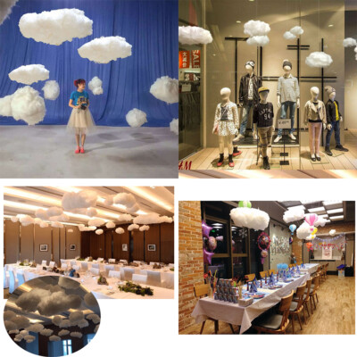 3D Artificial Clouds Cotton White Fake Clouds Wedding Party Stage Birthday Prop