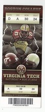 2012 BOSTON COLLEGE EAGLES VS VIRGINIA TECH HOCKIES FOOTBALL TICKET STUB 11/17