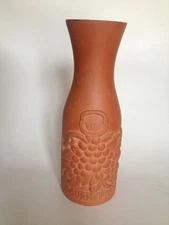 DECANTER JUG GOURMET TOPF GLAZED INSIDE CLAY POTTERY TERRA COTTA FRUIT MOTIF