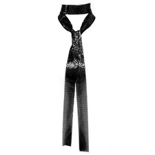 Sequin Tie for Women, Long Skinny Neck Tie Sparkly Girl Scarf Necklace Style-04