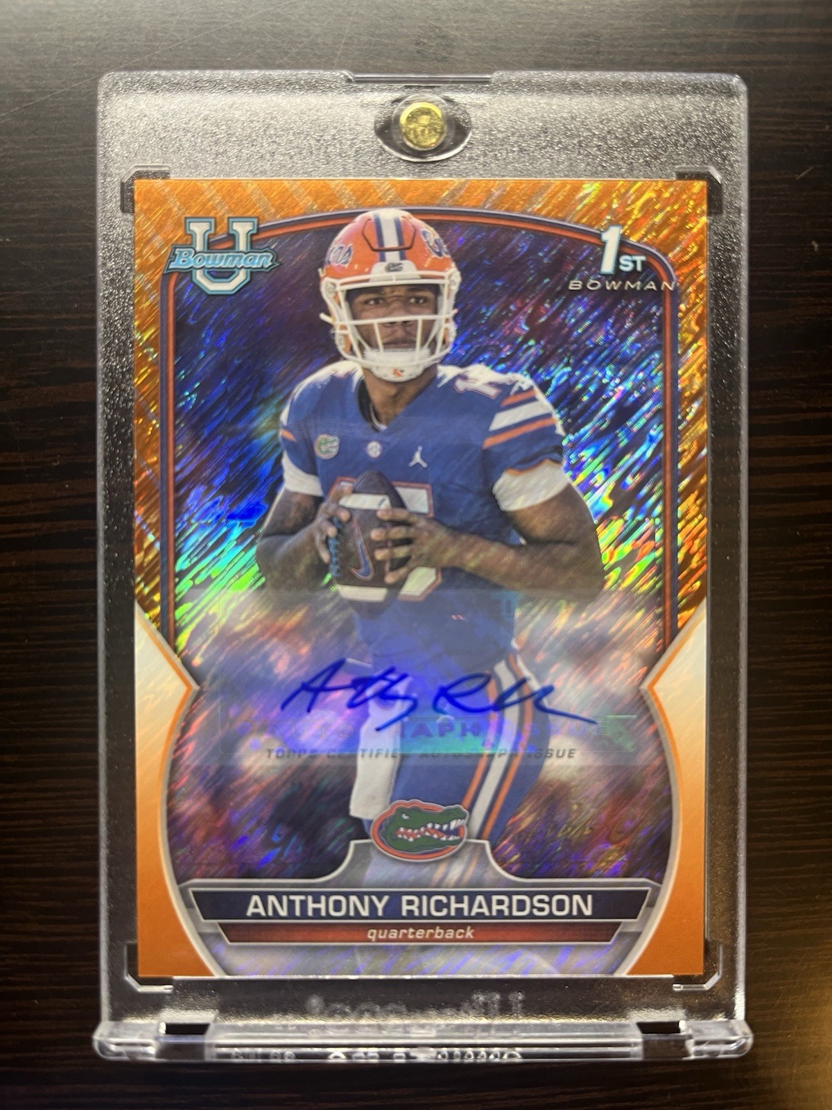 Anthony Richardson  2022 Bowman U Chrome Orange Shimmer Refractor Auto /25 RC