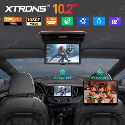 XTRONS 10,2'' Auto Dach Monitor - HDMI-kompatibler digitaler TFT HD-Bildschirm | Dual AV