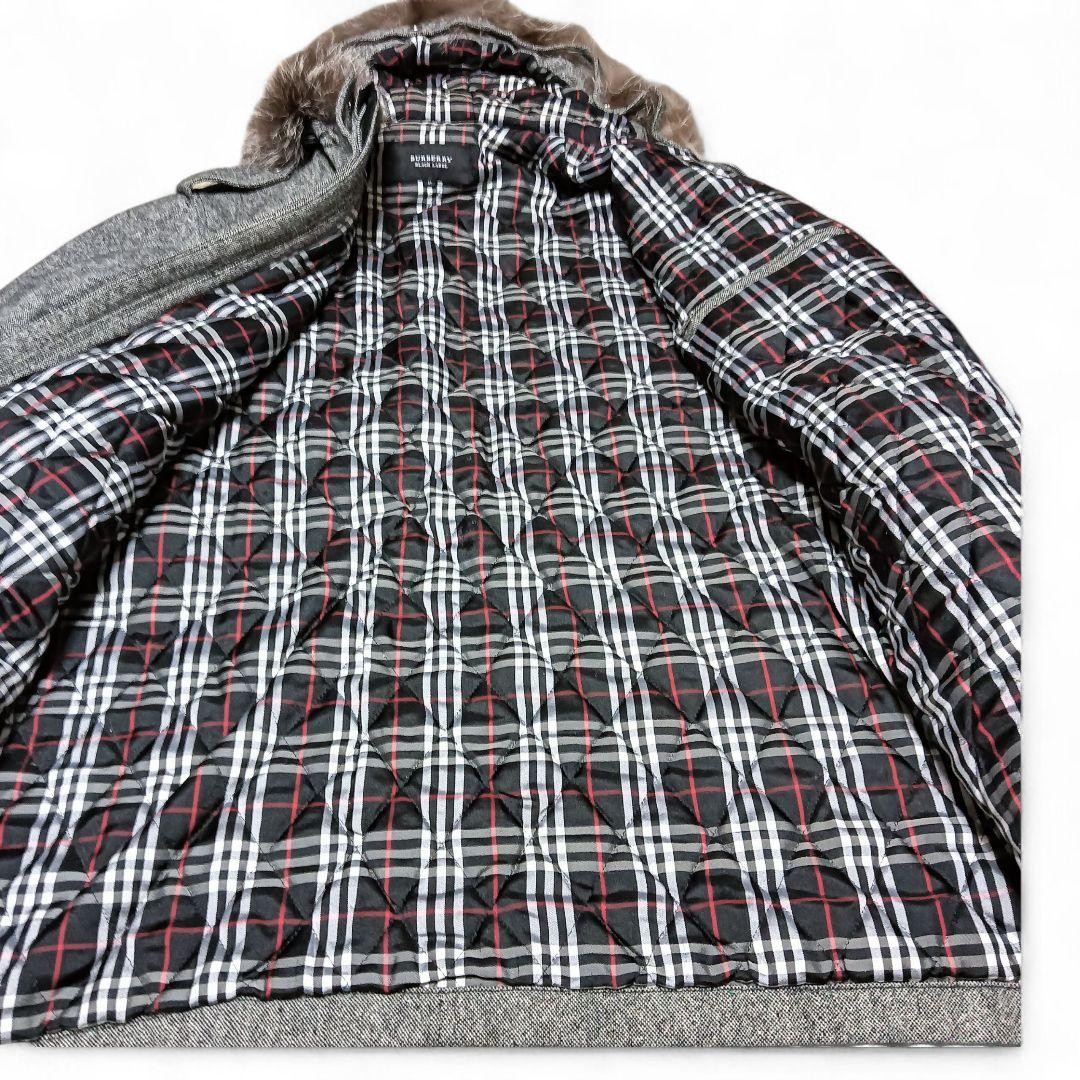 BURBERRY BLACK LABEL Down Jacket Gray Check Size M From Japan thumbnail 3