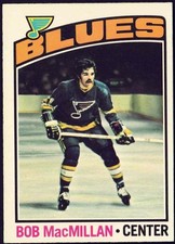 1976-77 OPC ST. LOUIS BLUES BOB MacMILLAN ROOKIE CARD #38 NR-MINT/MINT. rookie card picture