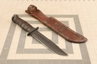 Reproduction USMC Marine Corps KA-BAR Olean NY Fighting Knife & Leather Sheath — photo 1