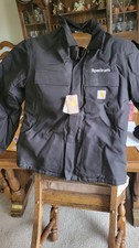 New Carhartt Jacket Mens L Black Canvas Insulated Full Swing Workwear NWT