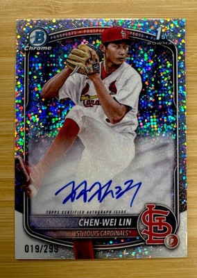 Chen Wei Lin 2025 Bowman Chrome 1st Speckle Rookie Autograph Card /299