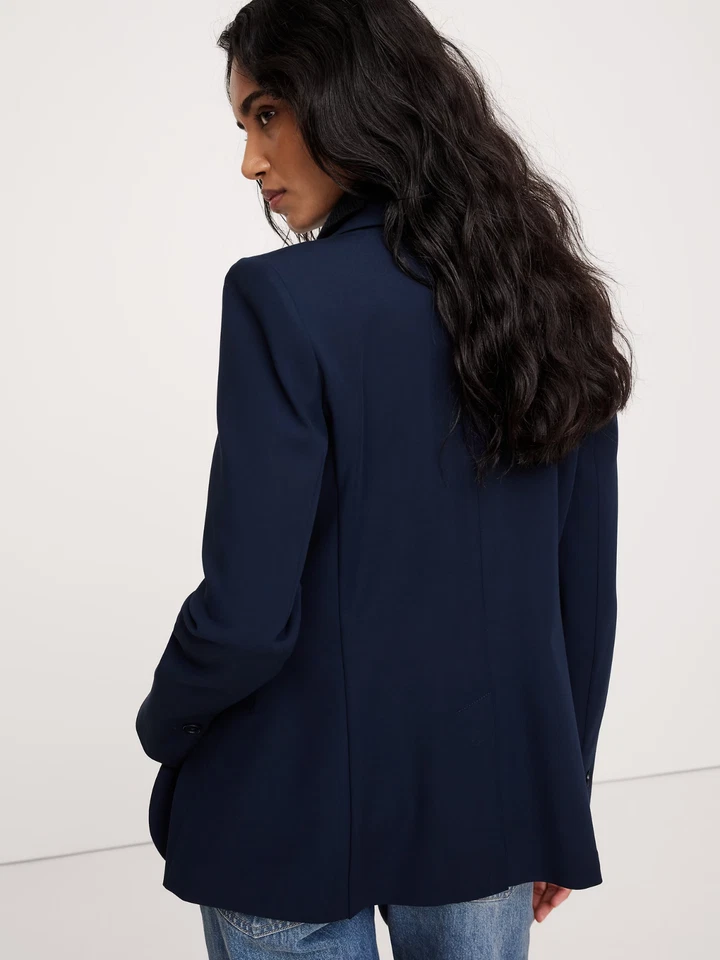 READ Banana Republic Slim Refined Blazer Hyper Navy Blue Women's US 4 - Image 3 of 4